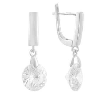 Серебряные серьги с фианитами (2144564)