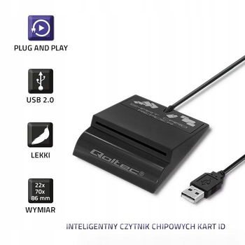 Skaner Qoltec Smart ID USB 2.0/Type-C