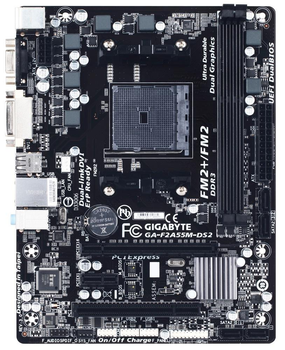 Материнська плата Gigabyte GA-F2A55M-DS2 (F2A55M-DS2) (sFM2, AMD A55, Micro-ATX) Б/в