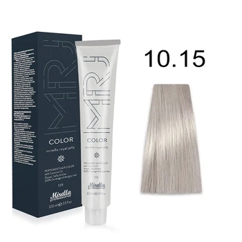 Краска для волос 10.15 платиновый блондин пепельно-махагоновый Royal Jelly Color Mirella 100 мл