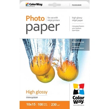 Фотопапір Colorway PG2301004R 10х15 230 г/м2 100 аркушів глянцевий
