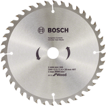 Пильный диск Bosch Eco for Wood 184x2,2x20-40T (2608644399) для GKS140