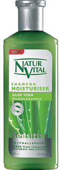 Шампунь для зволоження волосся Naturvital sensitive aloe vera moisturizing 400 мл (8414002073184)