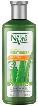 Зволожуючий шампунь Naturvital Sensitive Aloe Vera Moisturizing Shampoo 2x300 мл (8414002061310)