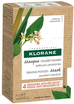 Szampon przeciwłupieżowy do włosów Klorane Galanga Shampoo Mask 8 x 3 g (3282770150162)