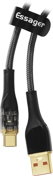 Кабель Essager Interstellar Transparent Design USB Type-A to USB Type-C 7A 2 м Black (EXCT-XJA01-P)