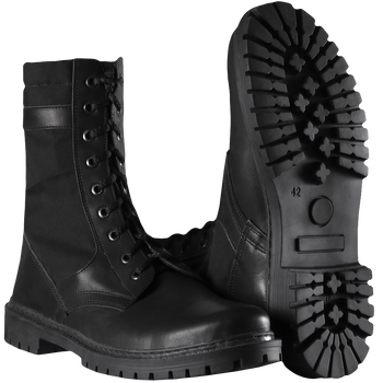Берці польові зносостійкі черевики для силових структур KOMBAT 42 Чорний TR_377(42)