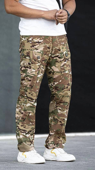 Тактичні штани мультикам з ґудзиками ЗСУ камуфляж L