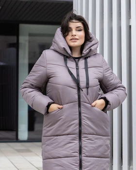Жіноча куртка великого розміру зимова UF-fashion 00107-МО 50 графіт