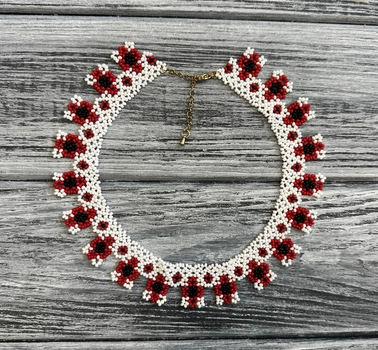 Колье-силянка из чешского бисера HatynkaUA Necklace ожерелье ручной работы к вышиванке (SUN999_40)