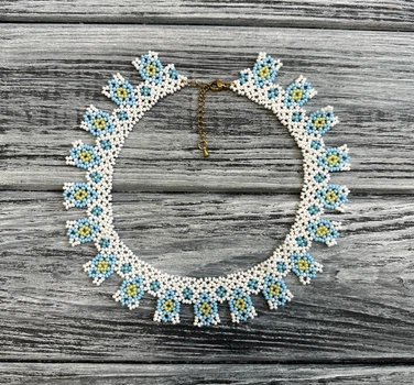 Колье-силянка из чешского бисера HatynkaUA Necklace ожерелье ручной работы к вышиванке (SUN999_39)
