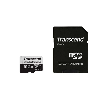 Карта пам'яті Transcend microSDXC 512GB UHS-I U3 V30 A2 (TS512GUSD340S) із SD-адаптером