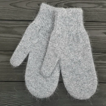 Варежки женские зимние M&JJ (ангора+вискоза+шерсть+ПА) One Size Серый 4098