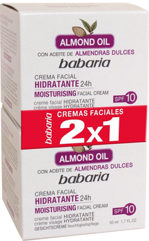 Zestaw do pielęgnacji twarzy Babaria Almond Moisturising Facial Cream 2x50 ml (8410412706179)