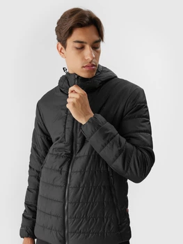 Куртка демісезонна з капюшоном чоловіча 4F Down Jacket M245 4FAW23TDJAM245-20S S Чорна (5904698505432)