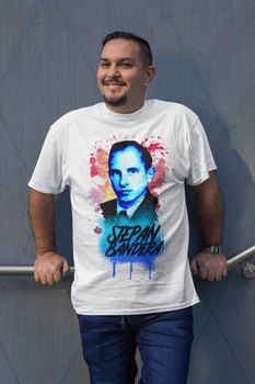 Футболка белая с патриотическим принтом "Stepan Bandera. Степан Бандера" Push IT XL