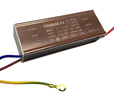 Драйвер світлодіода LED 50W 24-36V PREMIUM 1500мА Pf 0,95 IP67 без пульсацій