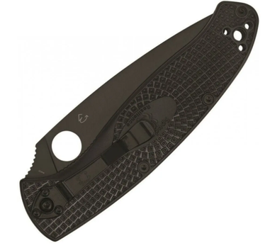 Ніж Spyderco Resilience Black Blade FRN, напівсерейтор