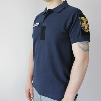 Рубашка под шевроны, футболка для ГСЧС (размер S), футболка поло с липучками