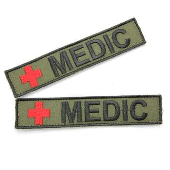 Шеврон планка MEDIC на липучке олива, качественный шеврон Медика черный, нашивка-патч украинской армии ЗСУ