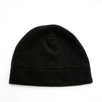 Флісова шапка чорна однотонна, шапка військова, фліска для спорту, камуфляжна шапка фліс на зиму чорна