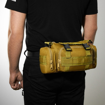 Тактична похідна плечова сумка колір хакі