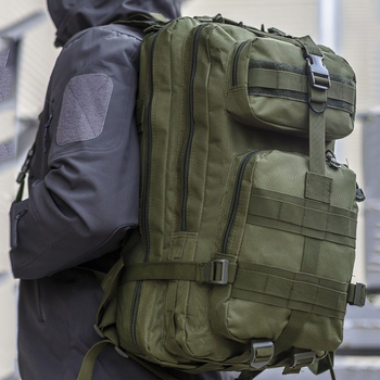 Штурмовой военный рюкзак на 25 литров цвета хаки