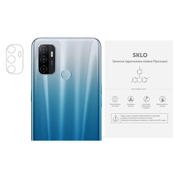 Защитная гидрогелевая пленка SKLO (на камеру) 4шт. (тех.пак) для Oppo A74 4G Прозрачный