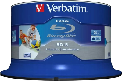 Verbatim BD-R 25 GB 6x DataLife do druku 50 szt. (23942438120)