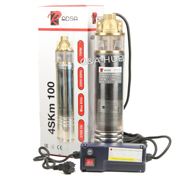Насос глибинний вихровий ROSA 4SKM-100 0,75 Нmax 55 м Qmax 2.5 куб.м 750 Вт