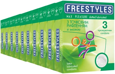 Презервативи Freestyles Max Pleasure Точкові 10 упаковок по 3 шт (ROZ6400229474)