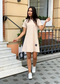 Летнее женское платье Fashion мини 46/48 бежевый