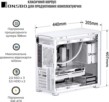 Корпус Jonsbo D41 MESH White