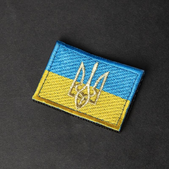 Нашивка Прапор України/герб тактична для охорони та силових структур 5854 M 5.5х4 см (OPT-551)