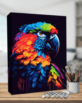 Картина по номерам с красками металлик Попугай (АМ-0632-BIG) 60*80 см
