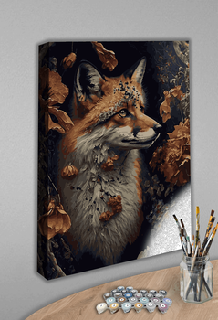 Картина по номерам с красками металлик Лиса в саду (АМ-0570) 40*50 см