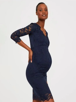 Платье для беременных миди летнее женское H&M 0637073_01 S Темно-синее (KAY2000000783147_LD2000000783147)
