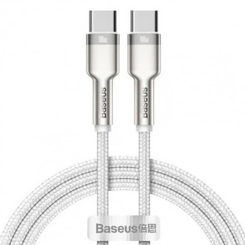 Кабель Baseus Cafule Metal Type-C to Type-C 100W (1m) White (CATJK-C02)