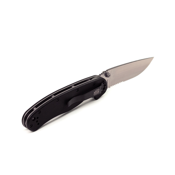 Нож складной Ontario Knife Company RAT I Folder Satin Serrated True Black (O8849)
