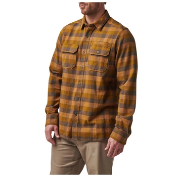 Сорочка тактична 5.11 Tactical Lester Long Sleeve Shirt Brown Duck Plaid 2XL (72532-174)