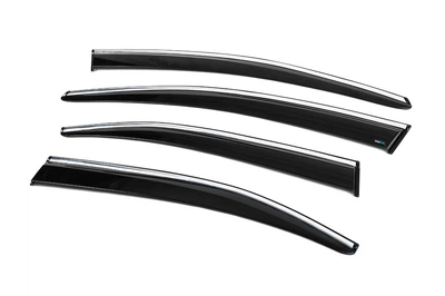 Ветровики с хромированным молдингом (4 шт., Sunplex Chrome) для Citroen C-Elysee 2013-2022 гг