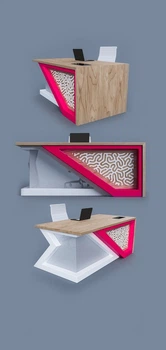 Дизайнерский Письменный компьютерный стол Loft Design 220x80x75h Белый/Дерево ATL1161