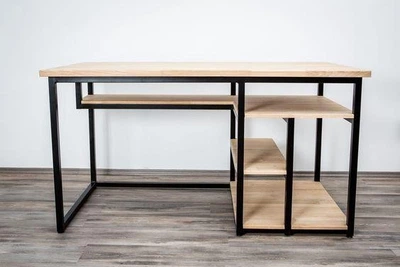 Дизайнерский Письменный компьютерный стол Loft Design 120x60x75h Черный/Дерево ATL1523