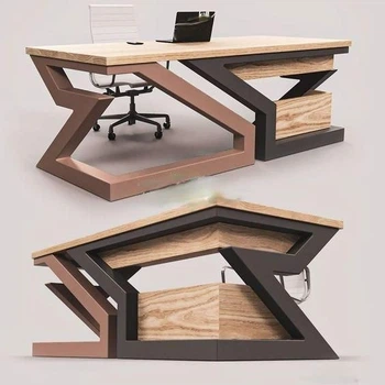 Дизайнерський Письмовий комп'ютерний стіл Loft Design 200x80x75h Чорний/Дерево ATL482