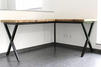 Дизайнерский Письменный компьютерный стол Loft Design 160x120x75h Черный/Дерево ATL1183