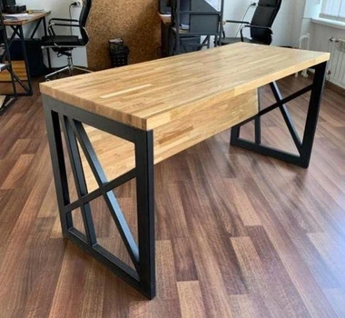 Дизайнерський Письмовий комп'ютерний стіл Loft Design 200x60x75h Чорний/Дерево ATL1192