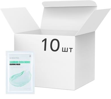 Упаковка тканевых масок MEDI-PEEL Bamboo Cica Bomb Calming Mask Успокаивающая 25 мл х 10 шт (8809409345369)