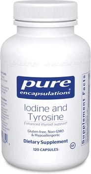 Йод і Тирозин, Iodine & Tyrosine, Pure Encapsulations, 120 капсул (PE-00384)