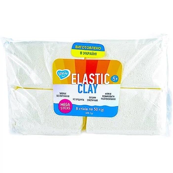 Набір для ліплення з повітряним пластиліном 400 г Elastic Clay white ОКТО (70165)