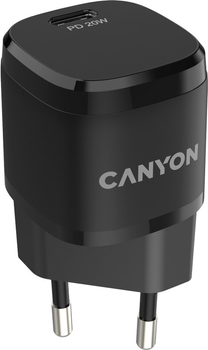 Мережевий зарядний пристрій Canyon USB-C PD Mini Wall Charger H-20 Black (CNE-CHA20B05)